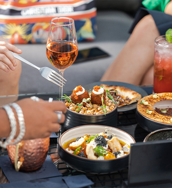 Group of friends trying food